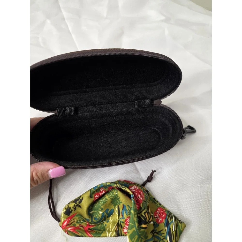 Maui Jim Brown Hard Case w/ Zipper & Dust bag  Case And Dust Bag Only